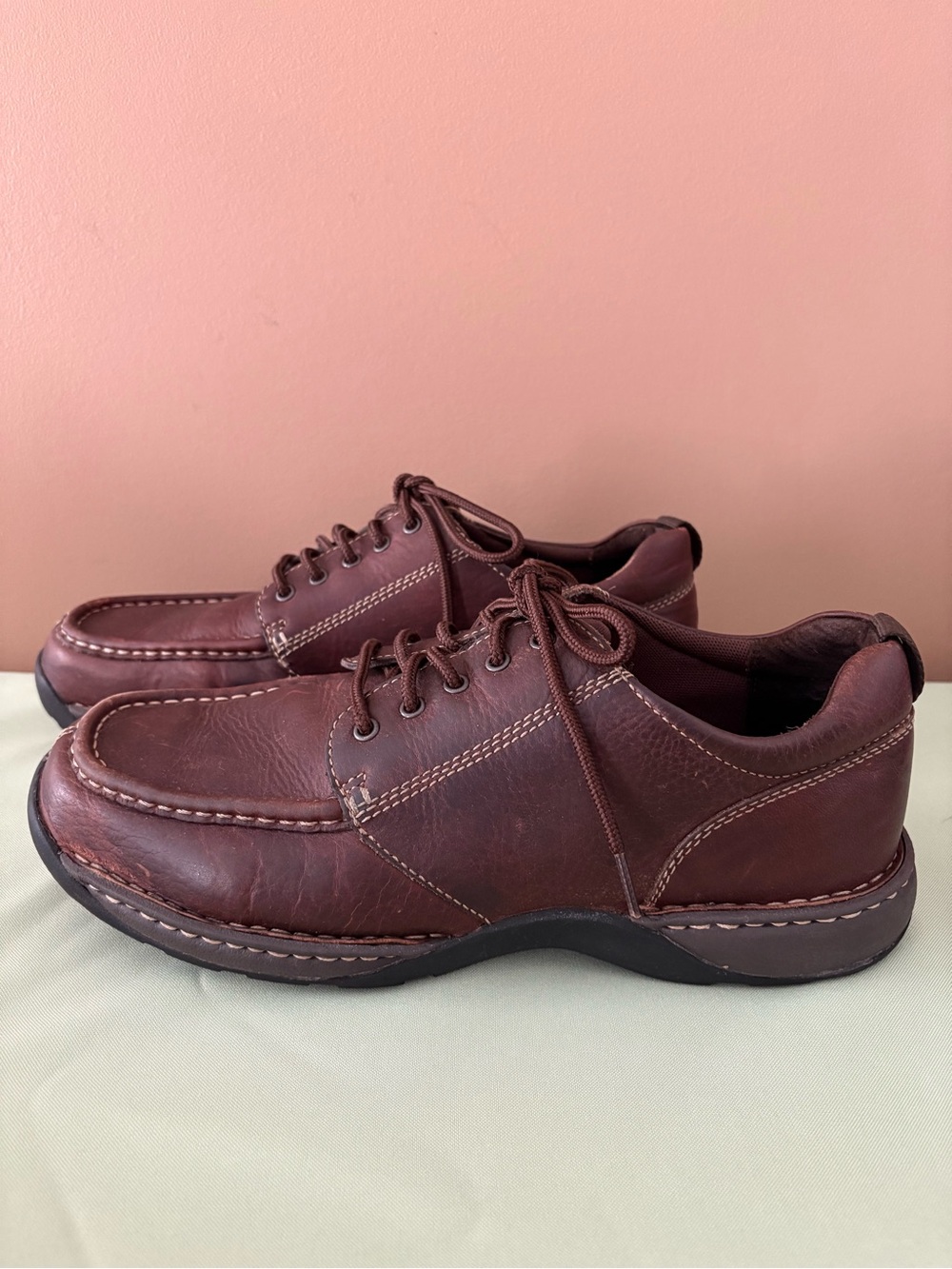 ROCKPORT mens brown leather lace up oxford shoes 12 wide